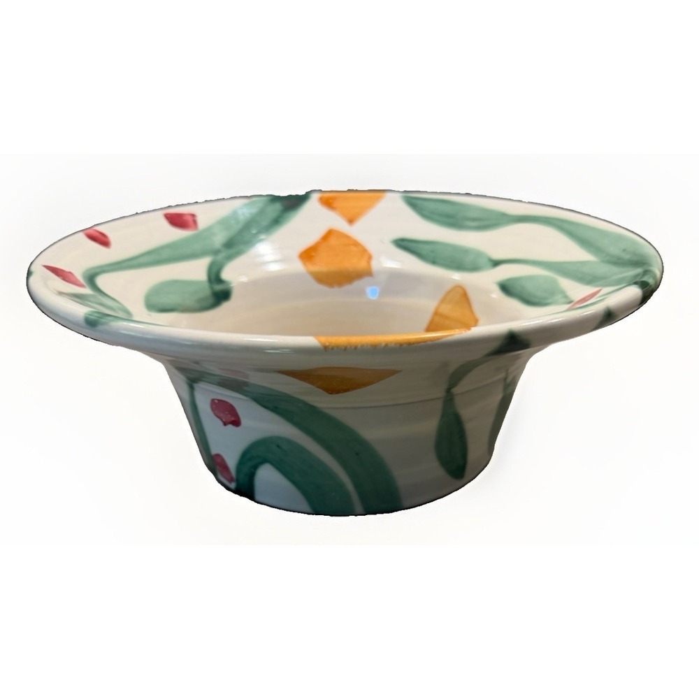 Stanley Mace Andersen Hand Painted Art Pottery Bowl Large Signed 11 1/2"